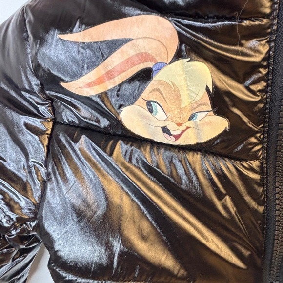 Members Only Space Jam‎ A New Legacy Lola Bunny Puffer Jacket Black Kids 4 - Picture 3 of 15